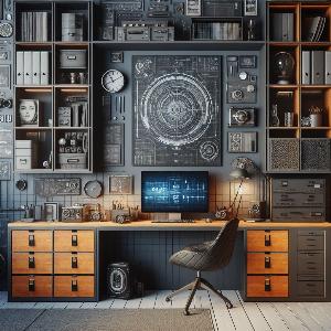 Hi-Tech Home Office Design Ideas with file cabinets - storage boxes-6